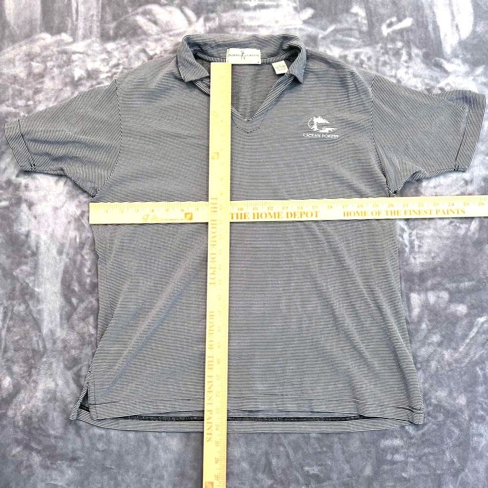 Fairway & Greene Womens Stripe Golf Polo Black White Large Ocean Forest Pre-Own - Picture 9 of 9
